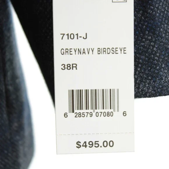 Cardinal of Canada NWT Wool Sport Coat Size 38R US In Gray & Blue Birdseye Plaid